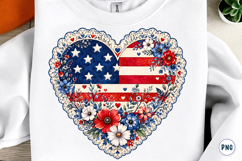 Heart Flag USA 4th of July PNG Product Image 1