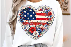 Heart Flag USA 4th of July PNG Product Image 2