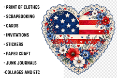 Heart Flag USA 4th of July PNG Product Image 3