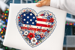 Heart Flag USA 4th of July PNG Product Image 4