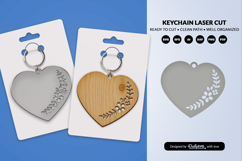 Heart Floral Keychain Lasercut Product Image 2
