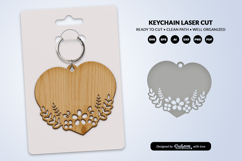 Heart Floral Keychain Lasercut Product Image 2
