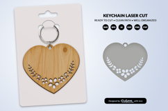 Heart Floral Keychain Lasercut Product Image 2