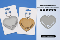 Heart Floral Keychain Lasercut Product Image 1