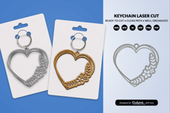 Heart Floral Keychain Lasercut Product Image 2