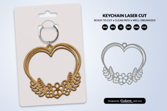 Heart Floral Keychain Lasercut Product Image 2