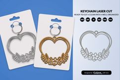 Heart Floral Keychain Lasercut Product Image 1
