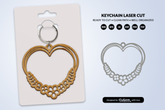 Heart Floral Keychain Lasercut Product Image 1