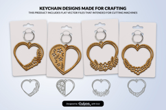 Heart Floral Keychain Lasercut Product Image 1