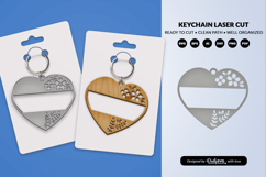 Heart Floral Keychain Lasercut Product Image 2