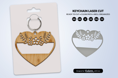 Heart Floral Keychain Lasercut Product Image 3