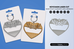 Heart Floral Keychain Lasercut Product Image 1