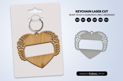 Heart Floral Keychain Lasercut Product Image 4