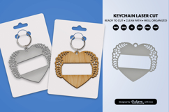 Heart Floral Keychain Lasercut Product Image 1