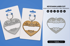 Heart Floral Keychain Lasercut Product Image 2