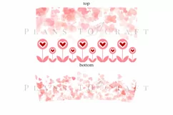 heart flower valentine 40oz quencher tumbler sublimation full wrap high resolution transparant background