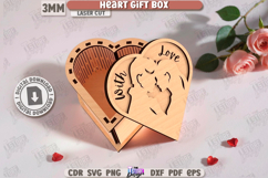 Valentine's Day Gift Box Laser Cut|Heart Shape Box|3D Laser Product Image 1