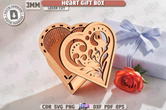 Valentine's Day Gift Box Laser Cut|Heart Shape Box|3D Laser Product Image 1