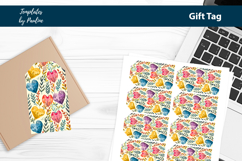 Red Heart Gift Tag Sheet, Printable Heart Product Label Product Image 1