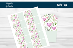 Pink Heart Gift Tag Sheet, Printable Heart Product Label Product Image 2