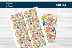 Red Heart Gift Tag Sheet, Printable Heart Product Label Product Image 2