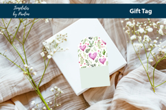 Pink Heart Gift Tag Sheet, Printable Heart Product Label Product Image 3