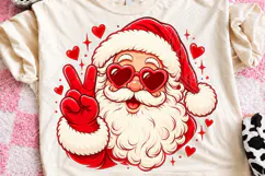 Heart Glasses Santa Sublimation PNG, Funny Christmas Santa Product Image 1