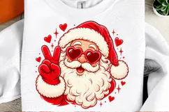 Heart Glasses Santa Sublimation PNG, Funny Christmas Santa Product Image 2
