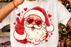 Heart Glasses Santa Sublimation PNG, Funny Christmas Santa Product Image 3