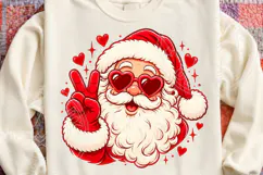 Heart Glasses Santa Sublimation PNG, Funny Christmas Santa Product Image 4