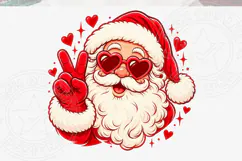 Heart Glasses Santa Sublimation PNG, Funny Christmas Santa Product Image 5