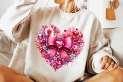 Glitter Heart Coquette Bow PNG, Valentine&#039;s Day Coquette Bow Product Image 2