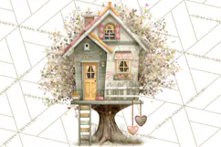 Valentine Heart Homes Clipart, Cozy Cottage Love Clip Art Product Image 2