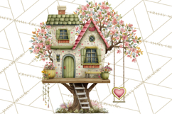 Valentine Heart Homes Clipart, Cozy Cottage Love Clip Art Product Image 3