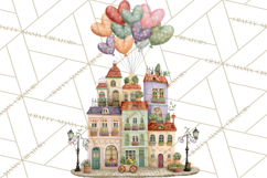 Valentine Heart Homes Clipart, Cozy Cottage Love Clip Art Product Image 2