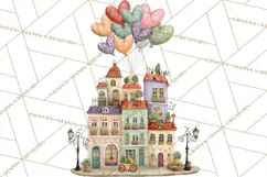Valentine Heart Homes Clipart, Cozy Cottage Love Clip Art Product Image 2