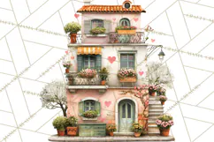 Valentine Heart Homes Clipart, Cozy Cottage Love Clip Art Product Image 5