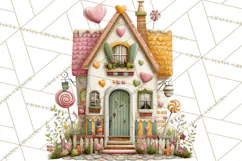 Valentine Heart Homes Clipart, Cozy Cottage Love Clip Art Product Image 3
