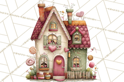 Valentine Heart Homes Clipart, Cozy Cottage Love Clip Art Product Image 4