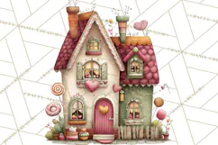 Valentine Heart Homes Clipart, Cozy Cottage Love Clip Art Product Image 4