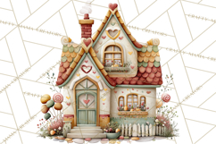 Valentine Heart Homes Clipart, Cozy Cottage Love Clip Art Product Image 2