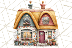 Valentine Heart Homes Clipart, Cozy Cottage Love Clip Art Product Image 2