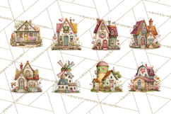 Valentine Heart Homes Clipart, Cozy Cottage Love Clip Art Product Image 6