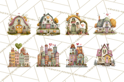Valentine Heart Homes Clipart, Cozy Cottage Love Clip Art Product Image 8