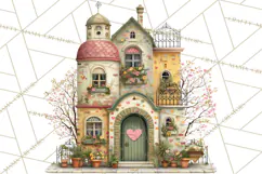 Valentine Heart Homes Clipart, Cozy Cottage Love Clip Art Product Image 4