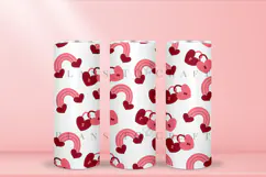 heart key rainbow valentine skinny tumbler sublimation wrap with high resolution and transparant background are for 20oz and 30oz skinny tumbler