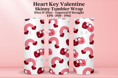 heart key rainbow valentine skinny tumbler sublimation wrap with high resolution and transparant background are for 20oz and 30oz skinny tumbler