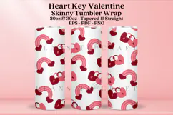 heart key rainbow valentine skinny tumbler sublimation wrap with high resolution and transparant background are for 20oz and 30oz skinny tumbler