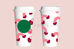 heart key valentine starbucks 16oz hot cup tumbler wrap svg presized template for tumbler grande suitable for cricut and silhouette