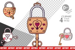 Heart Keys Clipart Product Image 1